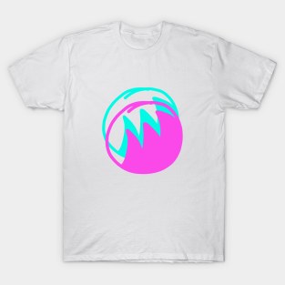 blue pink water waves design T-Shirt